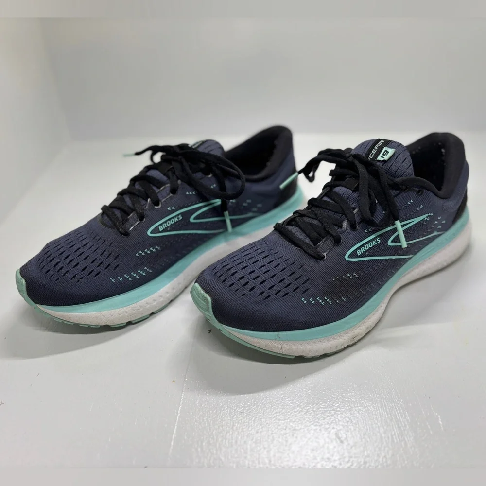 Brooks Glycerin 19 Running Shoes Gray Teal Athletic Sneakers Women’s  Size 8.5
